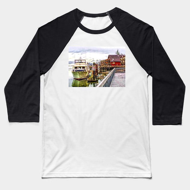 Boats on the La Conner Waterfront Baseball T-Shirt by SeaChangeDesign